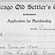 Old Settlers Social Club application form, 1905. The DuSable Museum's collection also includes a number of membership applications for the Old Settlers Club from 1905-1935.  Length of residence in Chicago qualified black Chicagoans for membership in the organization.