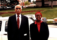 Novelist Cyrus Colter and poet Gwendolyn Brooks at
the Illinois State Library Dedication Ceremony, Springfield, IL, 20 June
1990.