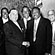 Chicago Mayor Richard J. Daley (4th from left) with leading African American politicians, including Ralph Metcalfe (5th from left), Charles Chew (r) and Alderman Benjamin F. Lewis (3rd from left), who was murdered two days after being re-elected in 1963.