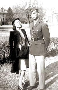 Cyrus and Imogene Colter, ca. 1946. Colter enlisted
in the army in 1942 and married Imogene, a teacher and graduate of
Northwestern University, in 1943. They remained together until her death
in 1984, over a decade after Colter had retired from a career in law to
become a novelist.