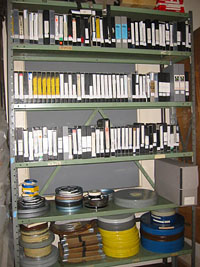 An image of the moving image archive prior to the
arrival of new film cans.